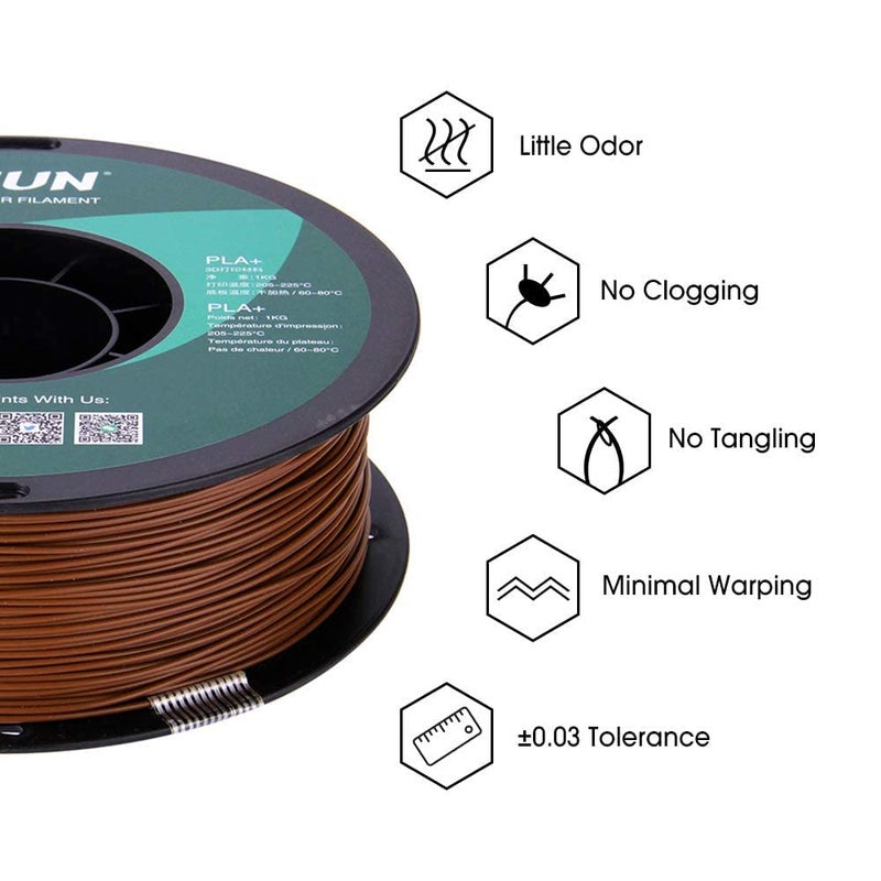 eSUN PLA PRO (PLA+) 3D Printer Filament, Dimensional Accuracy +/- 0.03mm, 1kg, Plastic Spool, 1.75mm, Brown, (Pantone 4635C) - Image 5
